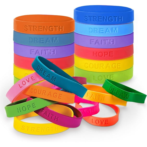 Motivational rubber bracelets hotsell