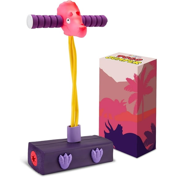 Playbees Triceratops Foam Pogo Stick - Coolest Toy Jumper for Kids 3, 4, 5, 6, 7 Years Old - Inside & Outside Fun - Dinosaur Themed Bungee - Ideal Kids Fun, Gifts, Christmas, Birthday for Boys & Girls