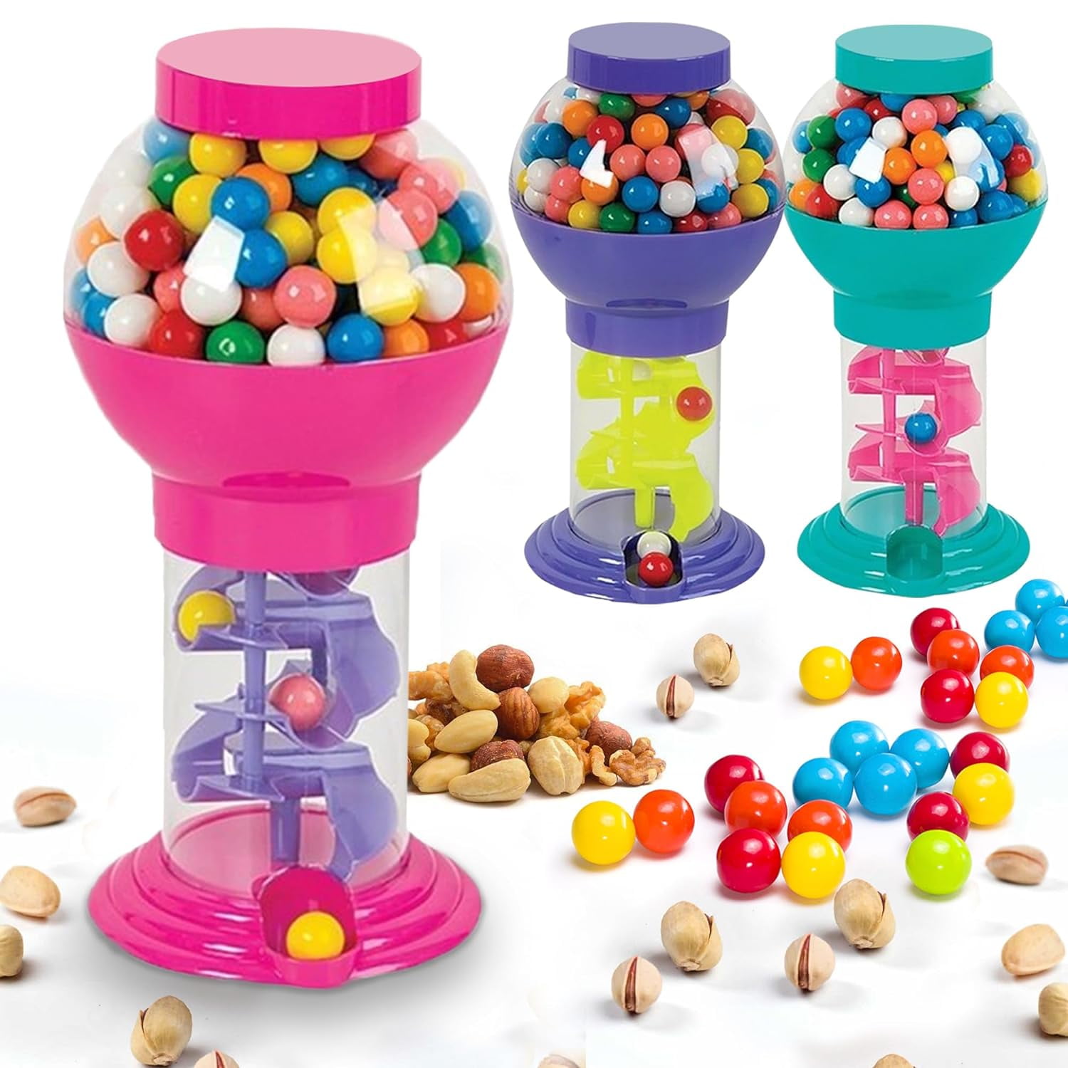 Playbees Plastic 48 Dried Food Dispensers with Twirling Gumball Machine