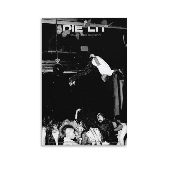 Playboi Carti Poster Die Lit Album Cover Canvas Poster Print Music Posters for Room Aesthetic Gift