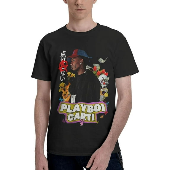 Playboi Rappe Carti Mens Womens Hip Hop Rap Trap Rapper Streetwear Vintage Style T-Shirt Black