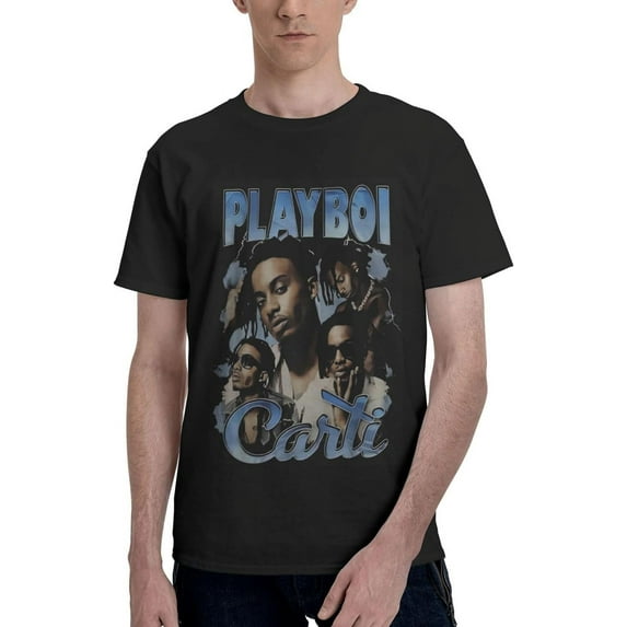 Playboi Rappe Carti Mens Womens Hip Hop Rap Trap Rapper Streetwear Vintage Style T-Shirt Black