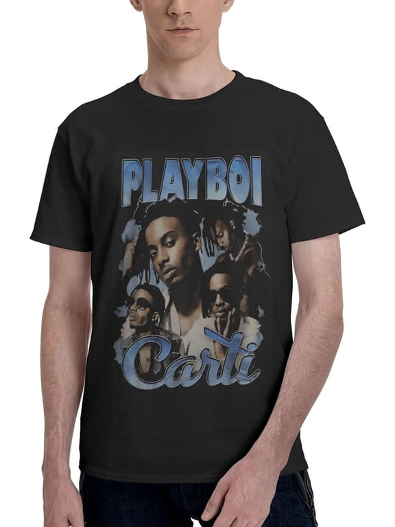 Playboi Rappe Carti Mens Womens Hip Hop Rap Trap Rapper Streetwear Vintage Style T-Shirt Black
