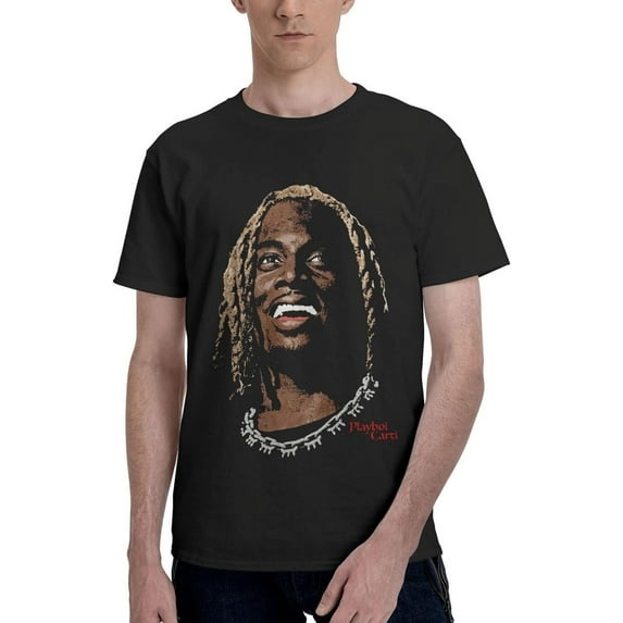 Playboi Rappe Carti Mens Womens Hip Hop Rap Trap Rapper Streetwear Vintage Style T-Shirt Black