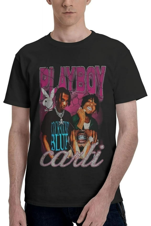 Playboi Rappe Carti Mens Womens Hip Hop Rap Trap Rapper Streetwear Vintage Style T-Shirt Black