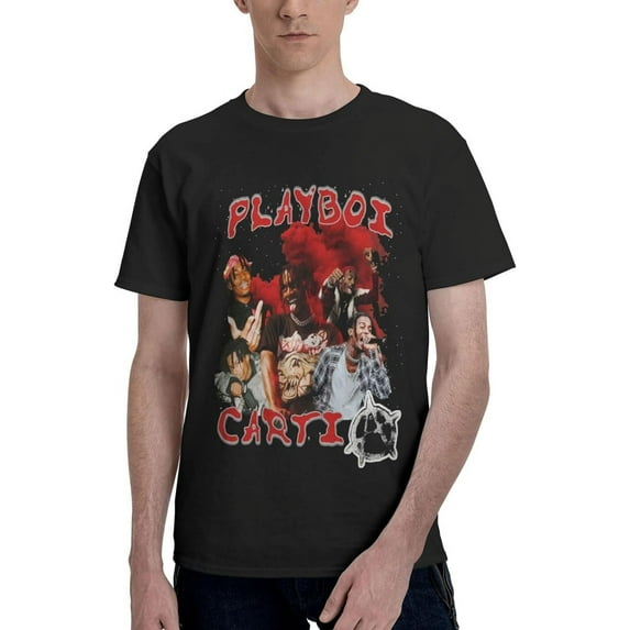 Playboi Rappe Carti Mens Womens Hip Hop Rap Trap Rapper Streetwear Vintage Style T-Shirt Black