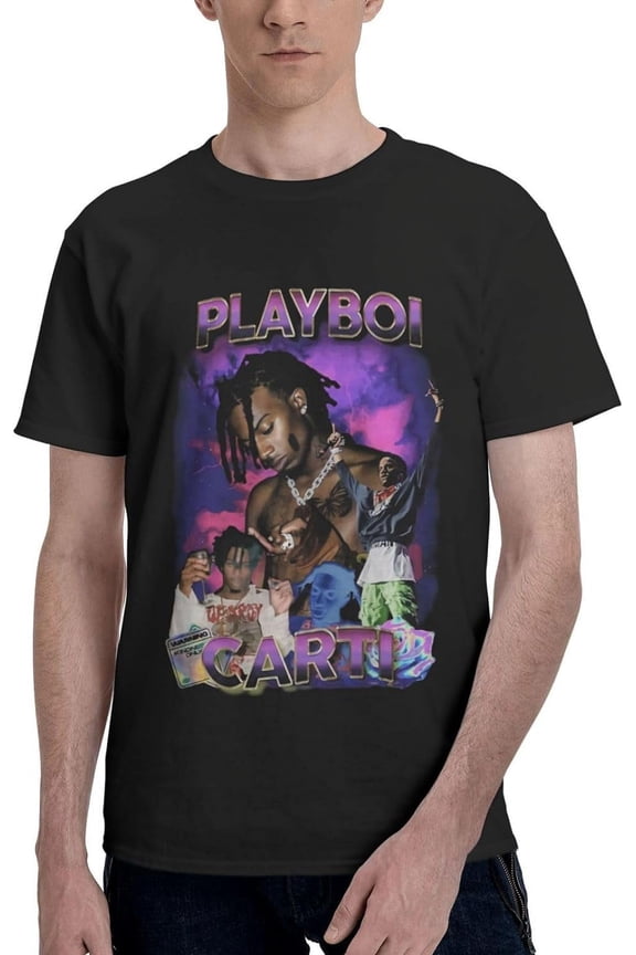 Playboi Rappe Carti Mens Womens Hip Hop Rap Trap Rapper Streetwear Vintage Style T-Shirt Black