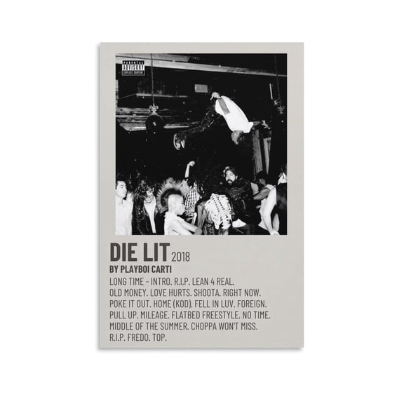 Playboi of Carti Die Lit Album Cover Classic Posters Pictures Wall Decor Gifts Office Wall Art Kids Room Poster