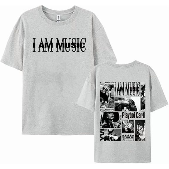 Playbois Rapper Merch Cartis Shirt I Am Music Album Tshirt Summer Fashion Graphic Print for Women Men
