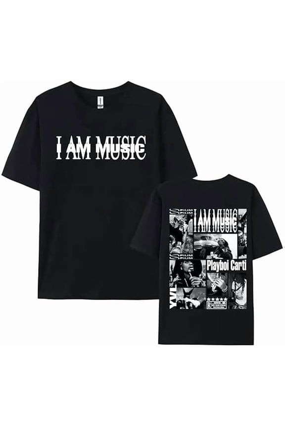Playbois Rapper Merch Cartis Shirt I Am Music Album Tshirt Summer Fashion Graphic Print for Women Men