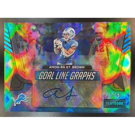 Playbook Goal Line Graphs Platinum GLG-AR Amon-Ra St. Brown Lions Panini NFL Auto Football Card