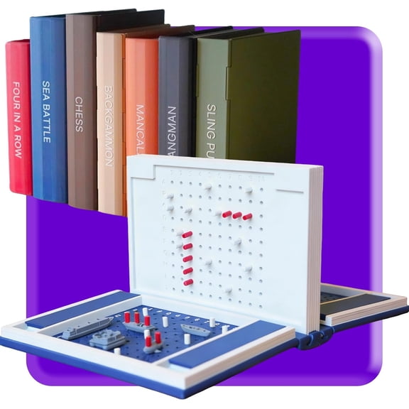Playbook Board Game,3D Printed Sea Battle Game,Playbook'd Portable Books Design Board Games for Family Party,Travel Games