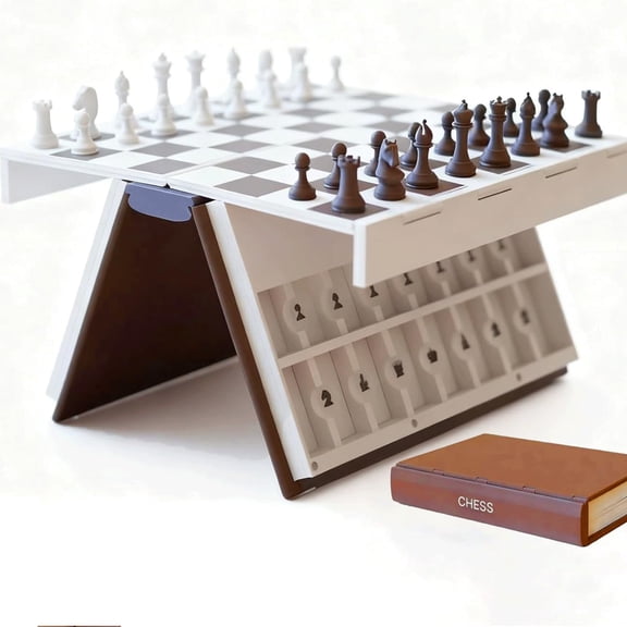 Playbook'd Chess, Playbook Board Game, Hangman Game, Four in a Row, Sea Battle Game, Backgammon, Mancala, Decorative Bookshelf Strategy 3D Printed Book Board Games (type-b)