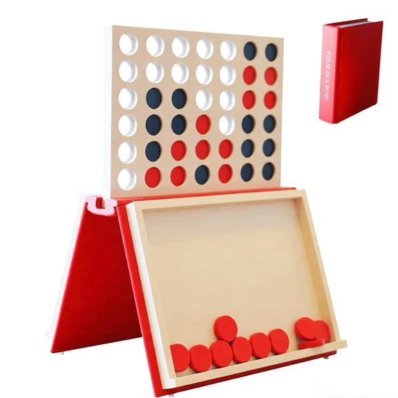 Playbook'd Four in a Row, Playbook Board Game, Hangman Game, Chess, Sea Battle Game, Backgammon, Mancala, Decorative Bookshelf Strategy 3D Printed Book Board Games(type-a)