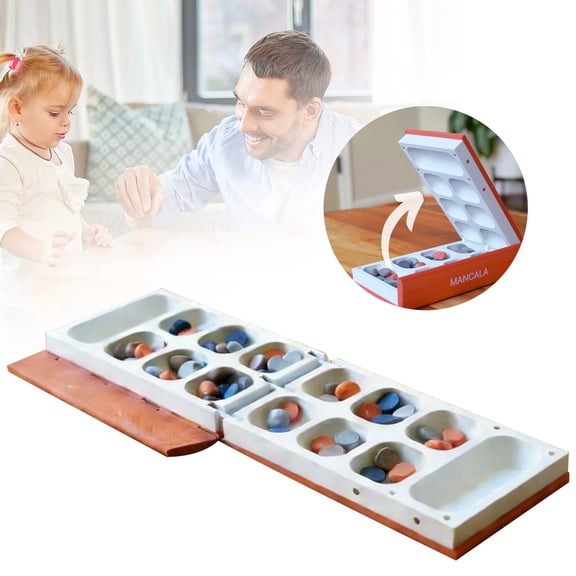 Playbook'd Mancala, 3D Printed Playbook Board Game, Book Board Games, Decorative Bookshelf Strategy Game (Mancala)