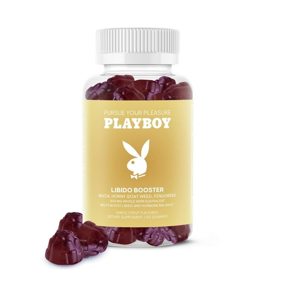 Playboy Avid Libido Gummies Natural Supplement with Maca, Horny Goat Weed & Fenugreek, 60-Count