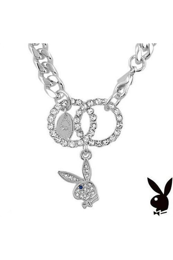 Bracelet Interlocking Infinity Circles Swarovski Crystal Bunny Charm HTF