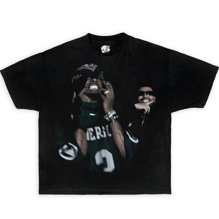Playboy Carti Weeknd Streetwear Boxy Tee Shirt,Black Color