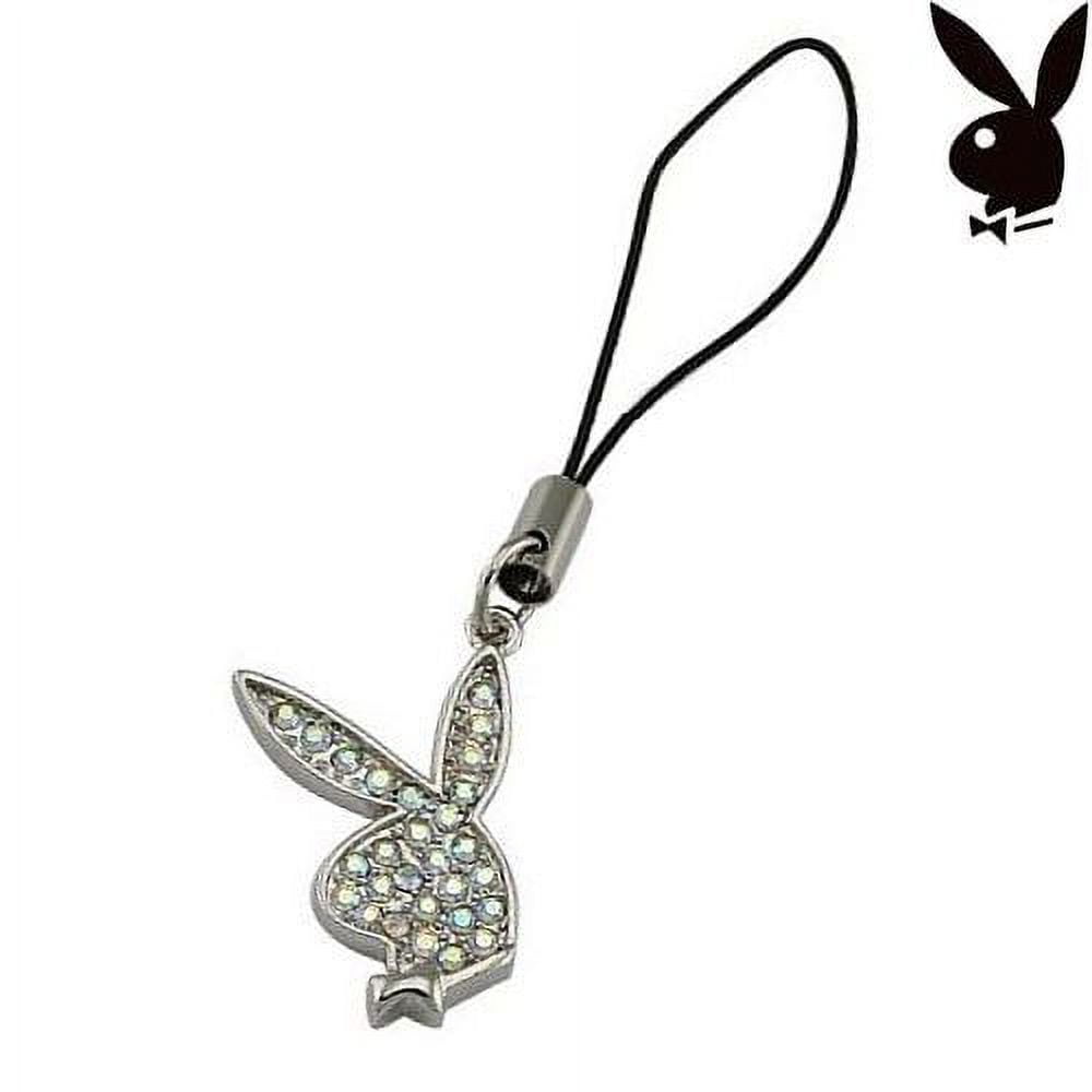 Playboy Cell Phone Charm Strap Bunny Logo AB Swarovski Crystal Mobile