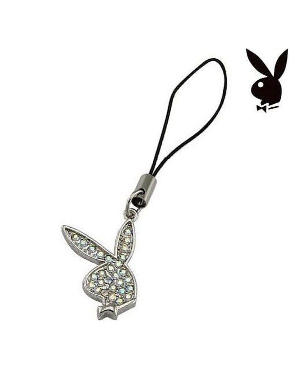 Cell Phone Charm Strap Bunny Logo AB Swarovski Crystal Mobile