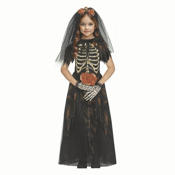 Playboy - Girl's Bones Bride Halloween Costume -  Large 12-14
