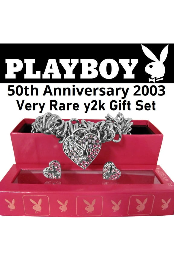 Jewelry Set Bracelet Earrings Heart Charm Bunny Logo Stretch