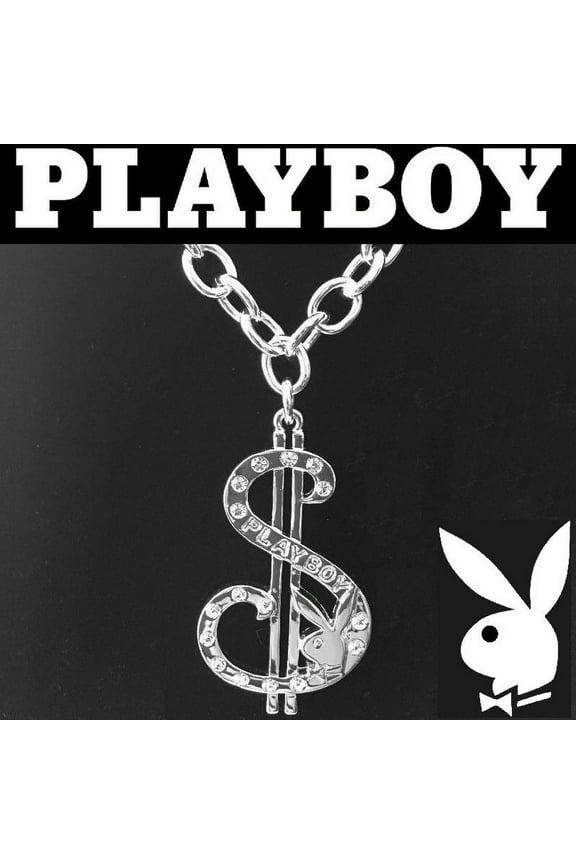 Necklace Dollar Sign Pendant Bunny Logo Crystal Money Hip Hop HipHop y2k $