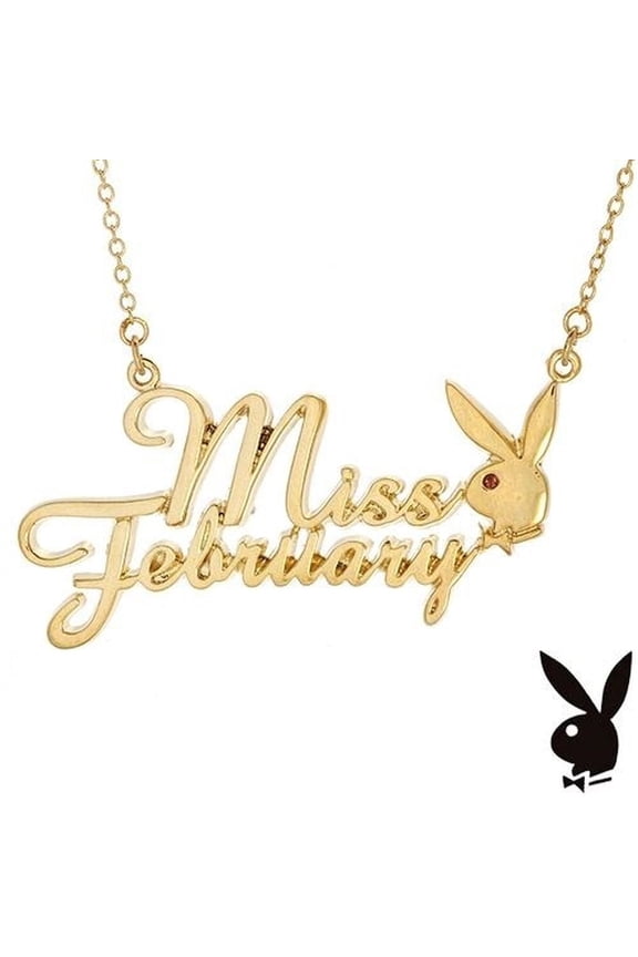 Necklace MISS FEBRUARY Bunny Pendant Gold Plated Playmate of the Month