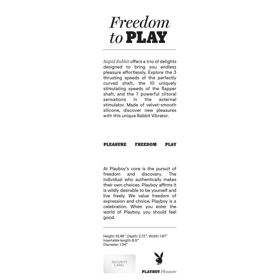 Playboy Pleasure - Rapid Rabbit - Vibrator - Black