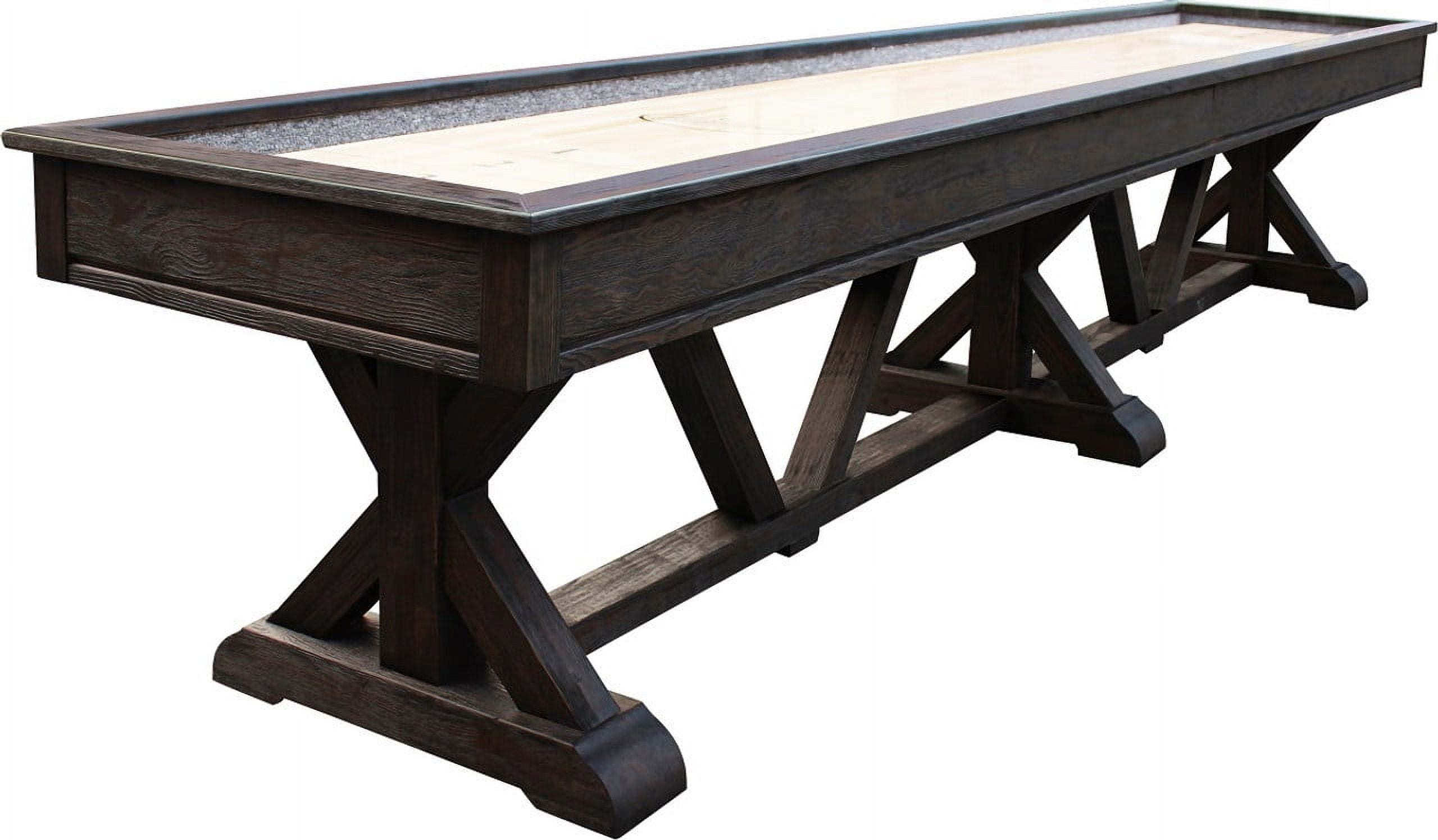 Weathered Black Oak 12' Pro-Style Shuffleboard Table