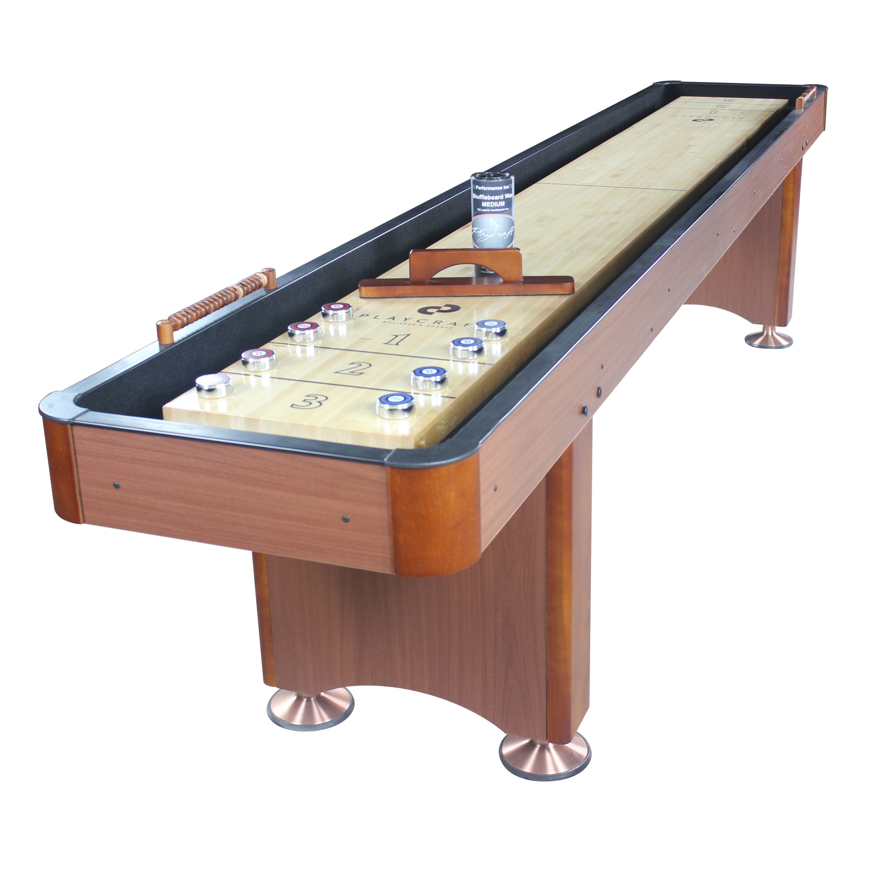 Woodbridge Cherry 12' Shuffleboard Table with Storage Cabinet