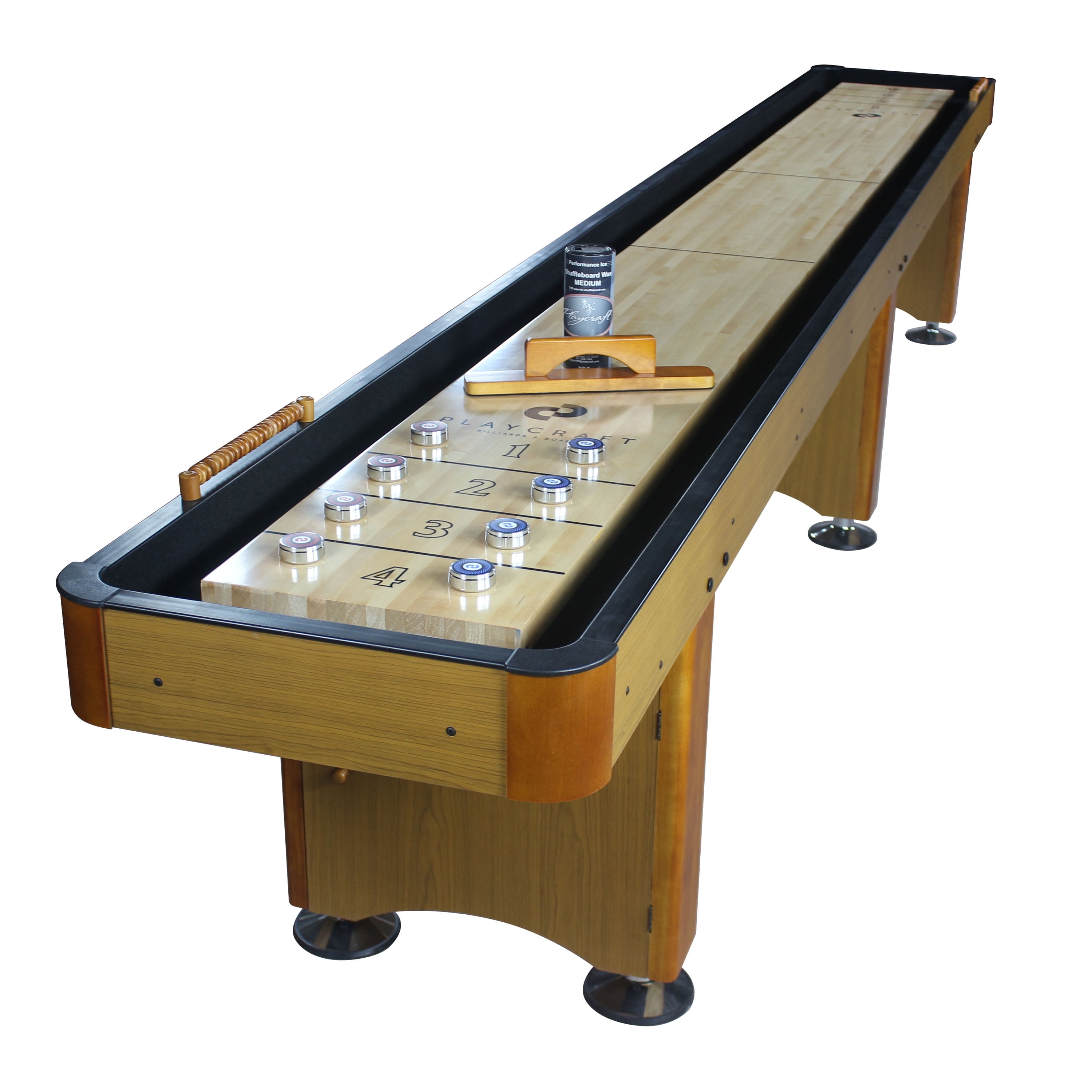 Honey Oak 14' Hardwood Shuffleboard Table with Laminate Top