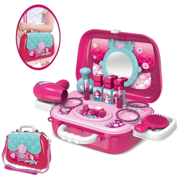 Play Date Toys Pretend Play Makeup, 21-Piece Activity Case and Backpack Toy Set
