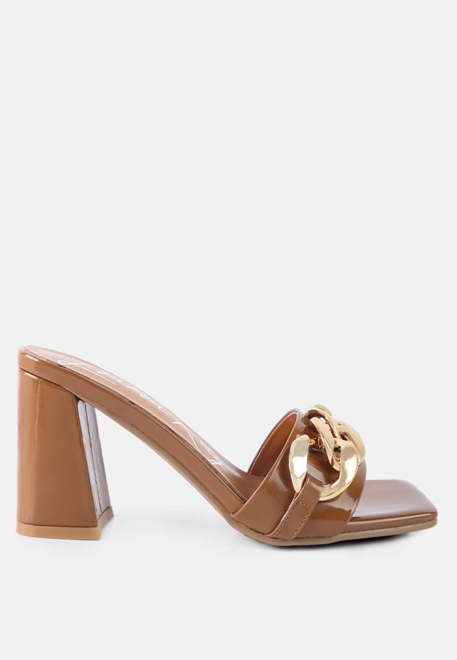 Block Hel Playdoll Block Heel Sandal With Metal Chain Detail - Walmart.com