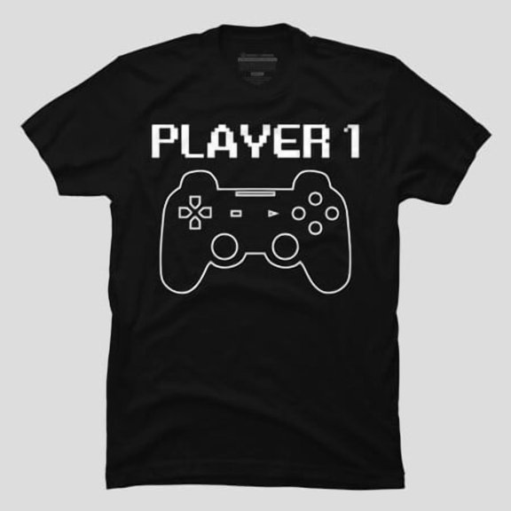 Player 1 Minimalist Funny Gaming Graphic, H40238 Unisex T-Shirt, Up to 5XL Available