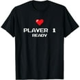 thumbnail image 1 of Player 1 Ready - Retro Gaming - New Dad Baby Announcement T-Shirt, 1 of 3