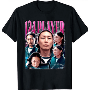 Player 124 Shirt, Namgyu Tee, Squid Movie sweat Shirt, Top Hoodie, Squidgame 2, Kdrama T Shirt Unisex, Color: Charcoal, Size: S