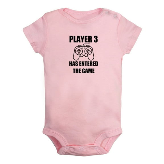 Player 3 Has Entered The Game Funny Rompers For Babies, Newborn Baby Unisex Bodysuits, Infant Jumpsuits, Toddler 0-24 Months Kids One-Piece Oufits (Pink, 0-6 Months)