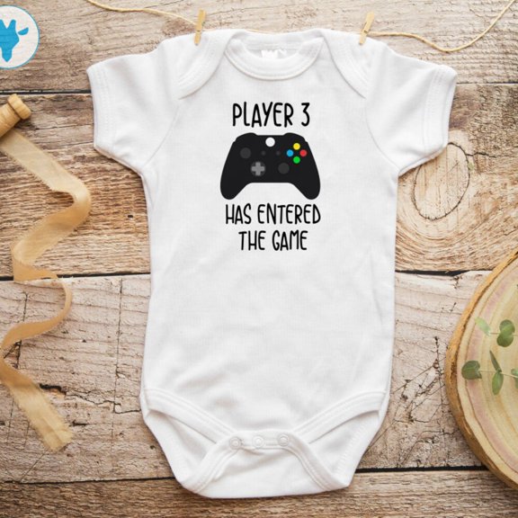 Player 3 Has Entered The Game Onesie - Funny Baby Clothes - Baby Shower Gift - Baby Xbox Clothes - Funny Baby Onesie - Cute Baby Clothes Cute Baby Onesie, BABY BODYSUIT LAT 4424
