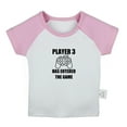 thumbnail image 1 of Player 3 Has Entered The Game Funny T shirt For Baby, Newborn Babies T-shirts, Infant Tops, 0-24M Kids Graphic Tees Clothing (Short Pink Raglan T-shirt, 12-18 Months), 1 of 4