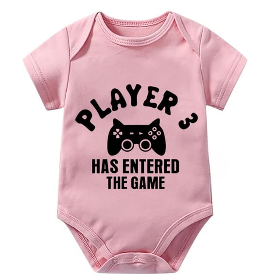 Player 3 Has Entered The Game New Born Baby Boy Clothes Short Sleeve Neutral Baby Clothes White Baby Boy Romoer