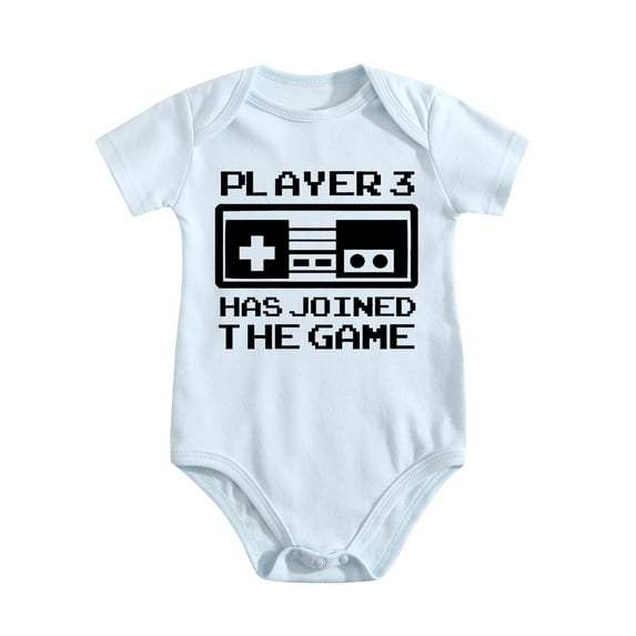 Player 3 Has Joined The Game Baby Bodysuit – Funny Gamer Baby One Piece Outfit for Boys Or Girls Baby Blue-style-1 0-3M