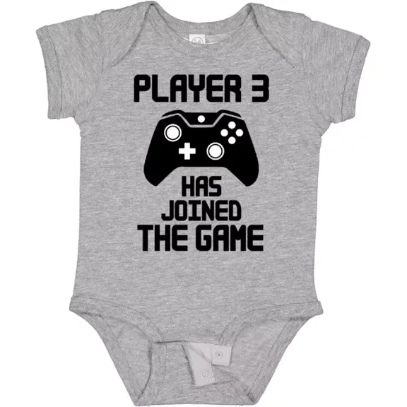 Player 3 Has Joined The Game Baby Bodysuit Pop Culture Gamer Gaming To Bodysuit Cute Baby Onesie, BABY BODYSUIT LAT 4424