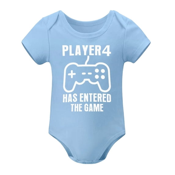 Player 4 Has Entered The Game Baby Bodysuit - Boy Girl Cute Newborn Clothes Funny Infant Outfit Sky Blue-style 6months