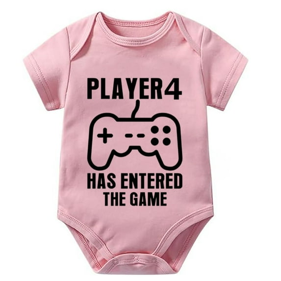 Player 4 Has Entered The Game Newborn Girl Coming Home from Hospital Outfit Short Sleeve Coming Home Outfit for Baby Boy Whit