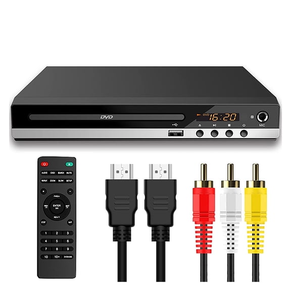Player High Defination Home DVD Player Box for TV DVD CD Discs Player AV Output Built-in MIC Port