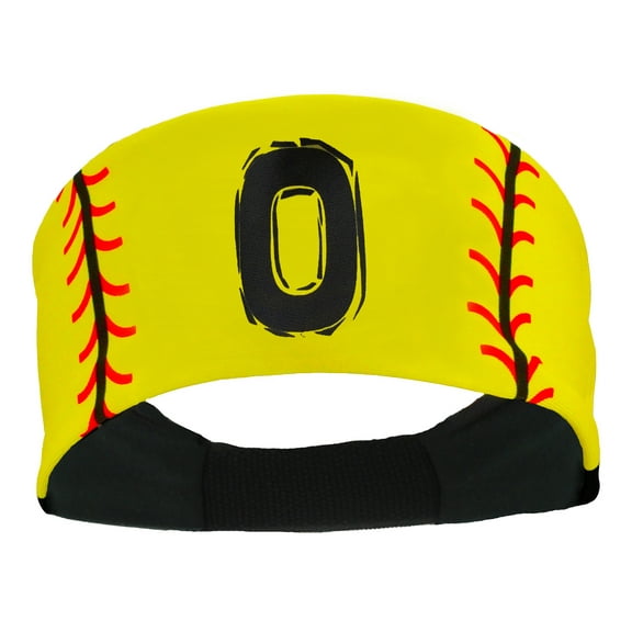 Player ID Softball Stitch Headband (Yellow, #0)