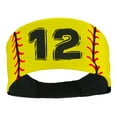 thumbnail image 1 of Player ID Softball Stitch Headband (Yellow, #12), 1 of 2