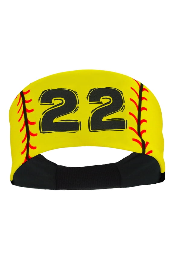 Player ID Softball Stitch Headband (Yellow, #22)