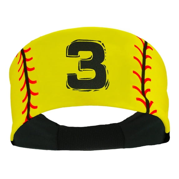 Player ID Softball Stitch Headband (Yellow, #3)
